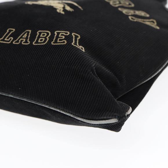 BURBERRY Tote Bag Corduroy Leather Black Silver Auth bs17934 - Picture 9 of 16